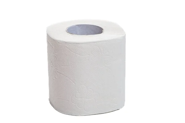 WC papír tekercs szigetelt fehér háttér — Stock Fotó
