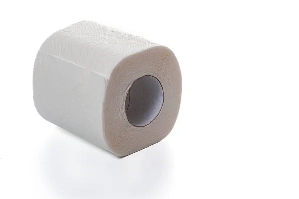 WC papír tekercs elszigetelt fehér háttér, másolás tér — Stock Fotó