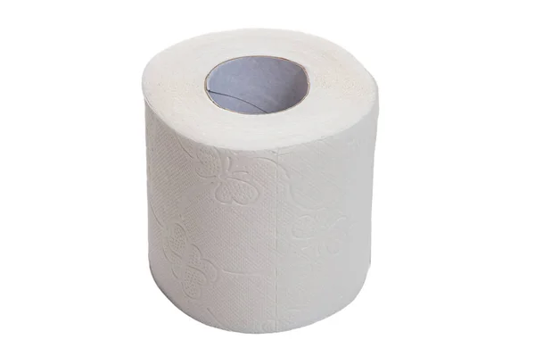 WC papír tekercs elszigetelt fehér háttér, másolás tér — Stock Fotó