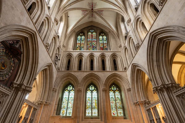 Wells Somerset Wielka Brytania Października 2021 Widok Wnętrze Wells Catherdral — Zdjęcie stockowe