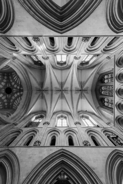 เวลส ซอมเมอร เซต สหราชอาณาจ ลาคม 2021 เพดานภายในโบสถ เวลส ในซอมเมอร เซต — ภาพถ่ายสต็อก