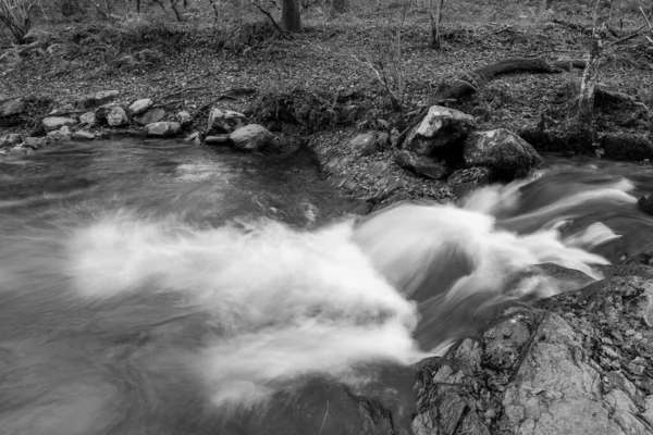Larga Exposición Del Río Horner Water Que Fluye Través Bosques —  Fotos de Stock
