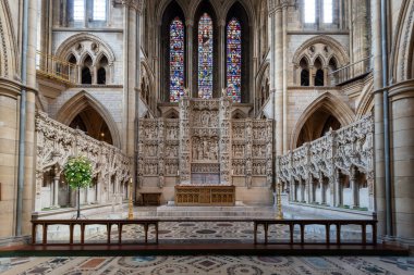 Truro.cornwall.United Kingdom.July 24th 2021.View of the altar inside Truro cathedral in Cornwall