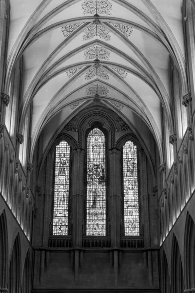 Wells Somerset United Kingdom December 30Th 2021 View Stained Glass — Foto Stock