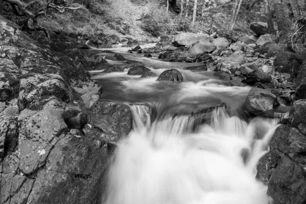 Long Exposure Waterfall East Lyn River Flowing Woods Watersmeet Exmoor — Stock Photo, Image