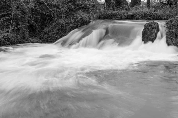 Longa Exposição Uma Cachoeira Rio Avill Dunster Somerset — Fotografia de Stock