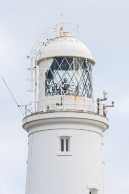 Dorset 'teki Portland Bill deniz fenerinin tepesini kapatın.
