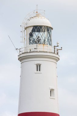 Dorset 'teki Portland Bill deniz fenerinin tepesini kapatın.