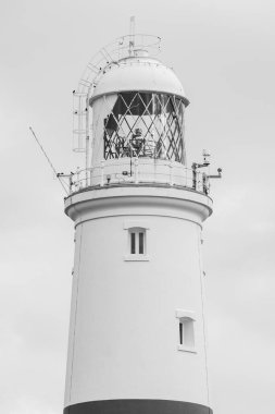 Dorset 'teki Portland Bill deniz fenerinin tepesini kapatın.