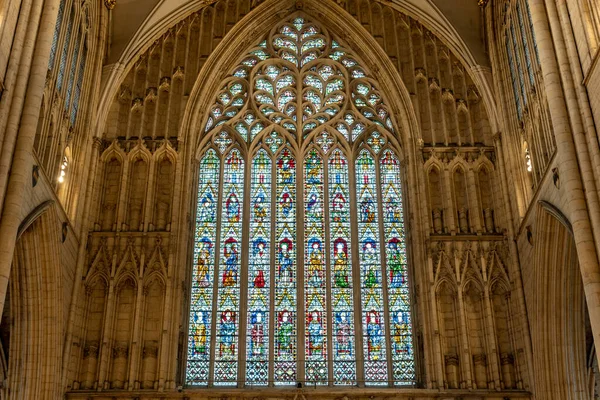 York Yorkshire Wielka Brytania Lutego 2022 Widok Zachodnie Okno Katedrze — Zdjęcie stockowe