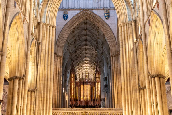York Yorkshire Wielka Brytania Lutego 2022 Organem Jest Katedra York — Zdjęcie stockowe
