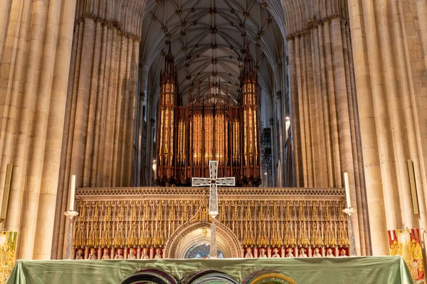 York Yorkshire United Riket Februari 2022 Orgeln York Minster Katedralen — Stockfoto