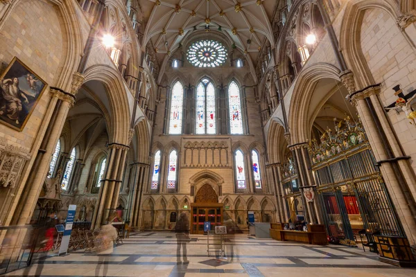 York Yorkshire Wielka Brytania Lutego 2022 Widok Południowy Transept Katedrze — Zdjęcie stockowe