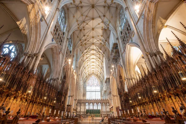 York Yorkshire Wielka Brytania Lutego 2022 Widok Katedrę York Minster — Zdjęcie stockowe