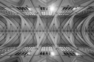 York. Yorkshire. Birleşik Krallık. 14 Şubat 2022. Yorkshire 'daki York Minster katedralinin tavan manzarası.