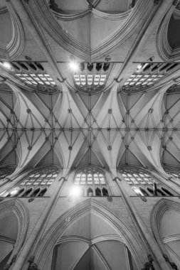 York. Yorkshire. Birleşik Krallık. 14 Şubat 2022. Yorkshire 'daki York Minster katedralinin tavan manzarası.