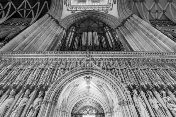 York Yorkshire Royaume Uni Février 2022 Vue Orgue Intérieur Cathédrale — Photo