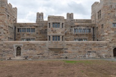 Drewsteignton. Devon. Birleşik Krallık. 31 Temmuz 2021 Devon 'daki Drogo Kalesi.