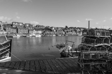 Whitby 'nin Kuzey Yorkshire' daki manzara fotoğrafı.