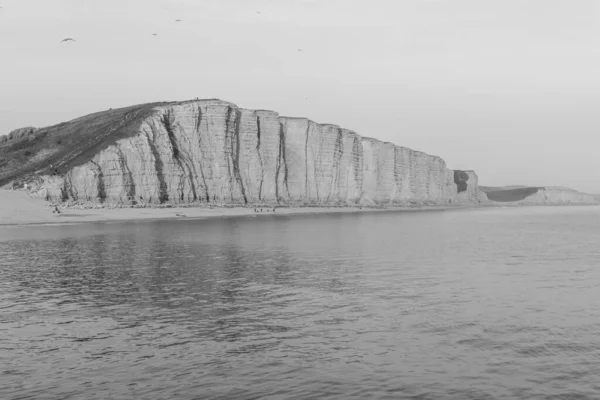 Black White Photo East Cliff West Bay Jurassic Coast Dorset — Stock Photo, Image
