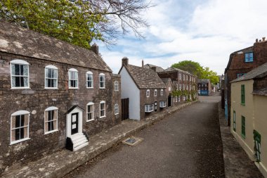Wimborne. Dorset. United Kingdom.April 20tth 2022. Dorset 'teki Wimborne model kasabasında bir caddenin görüntüsü.
