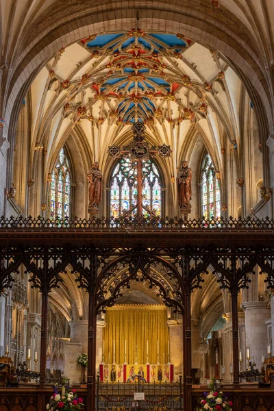 Gloucestershire United Kingdom June 2Nd 2022 View Tewkesbury Abbey Gloucestershire — 图库照片