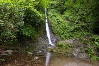 Long exposure of the White Lady waterfall on the river Lyd at Lyford Gorge in Devon