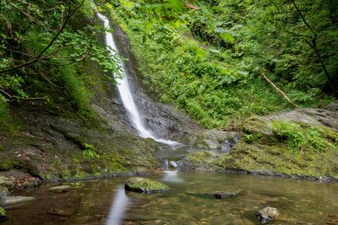 Long exposure of the White Lady waterfall on the river Lyd at Lyford Gorge in Devon