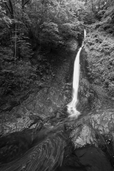 Long Exposure White Lady Waterfall River Lyd Lyford Gorge Devon — Foto de Stock