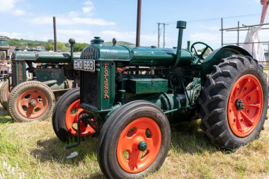 West Bay.Dorset.United Kingdom.June 12th 2022.Fordson Model N Standard tractors are on display at the West Bay vintage rally
