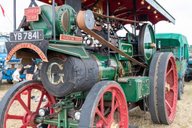 Ilminster. Somerset. Birleşik Krallık. 21 Ağustos 2022 Garrett ve Oğulları 'nın Cornish Star adlı çekici motoru dün bir çiftçilik etkinliğinde sergileniyor.