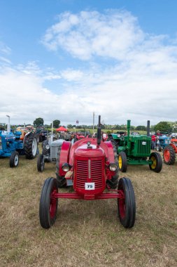 Ilminster. Somerset. Birleşik Krallık. 21 Ağustos 2022 Yenilenmiş David Brown ekin ustası traktörü ve diğer birçok vintage traktörü Dünden kalma bir tarım etkinliğinde sergilenmektedir.