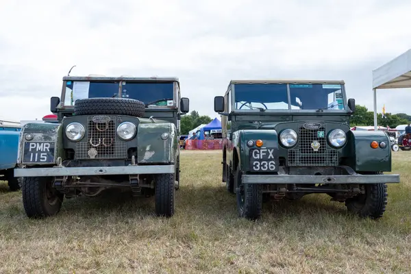 Ilminster Somerset United Kingdom August 21St 2022 Vintage Land Rovers — стокове фото