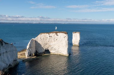 Dorset 'teki Yaşlı Harry Rocks' un manzara fotoğrafı.