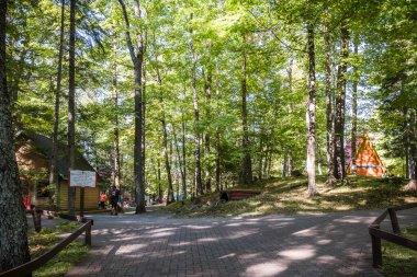 Old Forge, New York - 4 Eylül 2021: New York 'ta Eski Forge Su Safarisi olarak bilinen Su Safari Parkı' nın Yatay Manzarası.