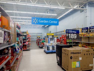 New Hartford, New York - January 3, 2022: Vertical Wide View of Walmart Garden Center