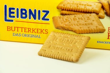 Hamburg, Almanya - 7 Ağustos 2021 Bahlsen Butterkekse 