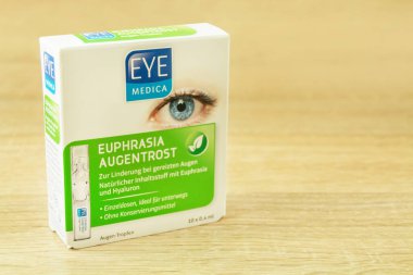 Hamburg, Almanya - 12 Ağustos 2021: Eye Medica Augentropfen