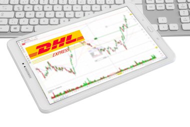 Hamburg, Almanya - 14 Kasım 2021: Allianz AG mit Logo Smartphone Aktienmarkt weisser Hintergund