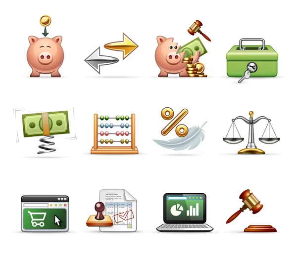 Finance, affaires et épargne - Harmony Icon Set 03 — Image vectorielle