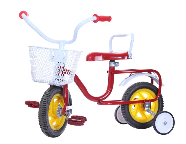 Tricycles colorés isolés sur fond blanc — Photo