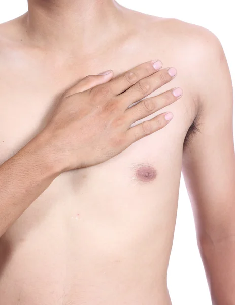 Male torso, having heart attack — Stock Photo, Image