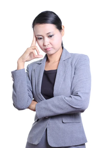 Business woman with headache — Stock Photo, Image