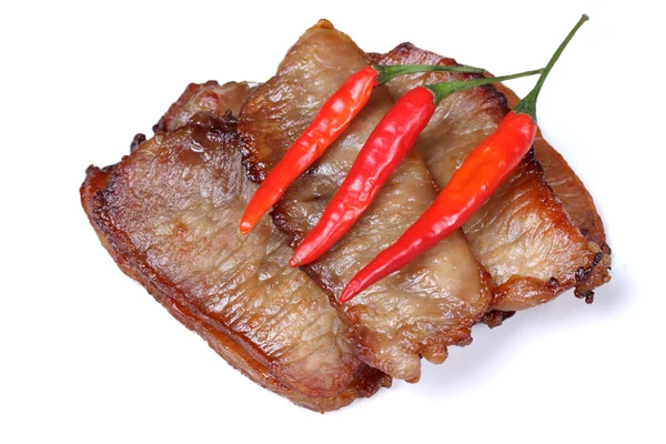 Beef steak with red chilli — Stock Photo, Image