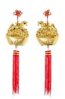 Çin yeni yılı için altın at sembolleri