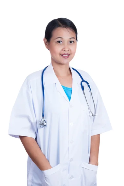 Doktor kvinna med stetoskop — Stockfoto