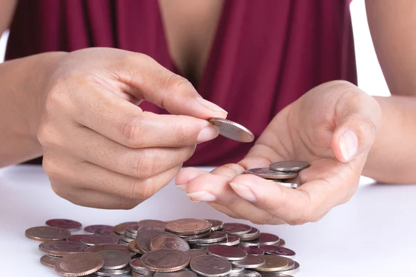 Concepto de inversión, poner a mano moneda para apilar . —  Fotos de Stock