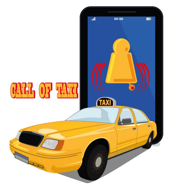 Call of taxi — Stock Vector