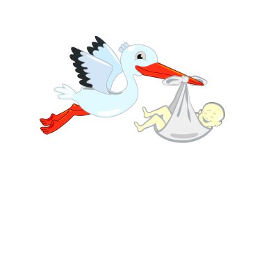 Yeni doğmuş bir bebek teslim leylek