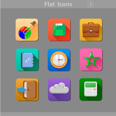 düz minimalist simge kümesi